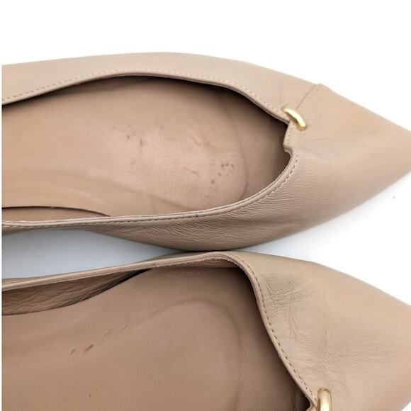 LK Bennett Cally Hardware-Embellished Pointed Toe Flat Beige Size US9 EU40 - Picture 11 of 13
